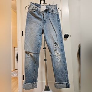 MOTHER Light Blue Distressed Boyfriend Jeans